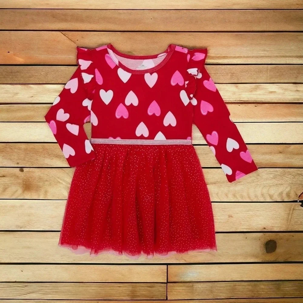 WAY TO CELEBRATE! Valentine's Day Toddler Girls Tutu Dress-Red-18m GUC